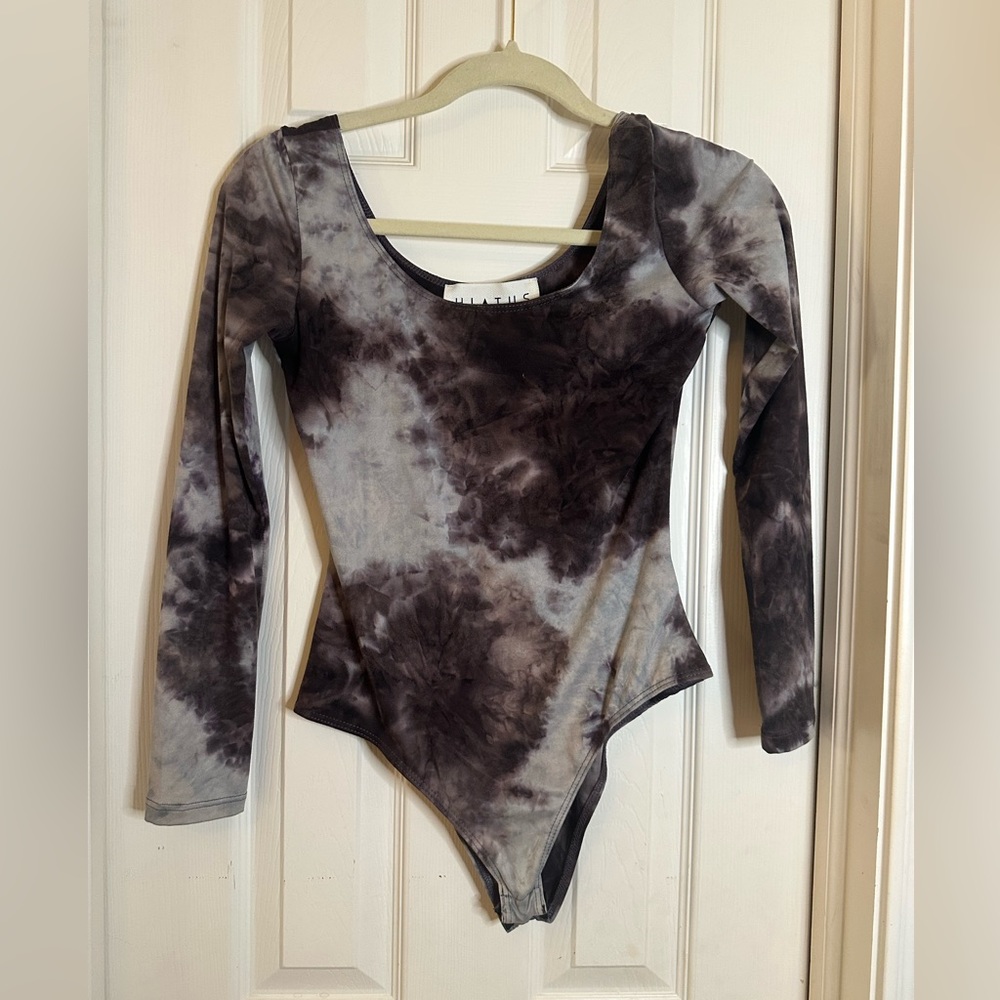 Hiatus purple tie dye long sleeve bodysuit